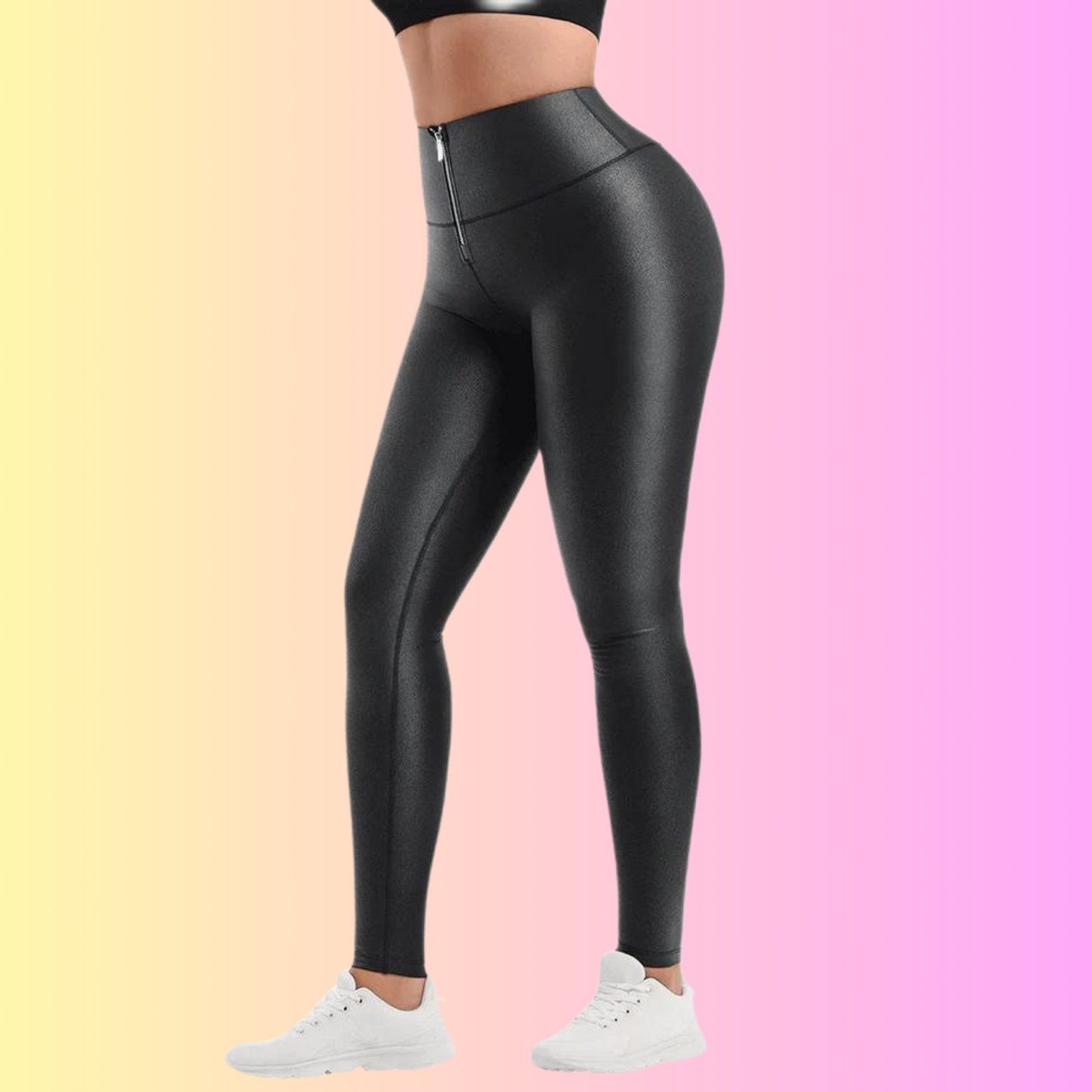 Faux Leather Shapewear Leggings