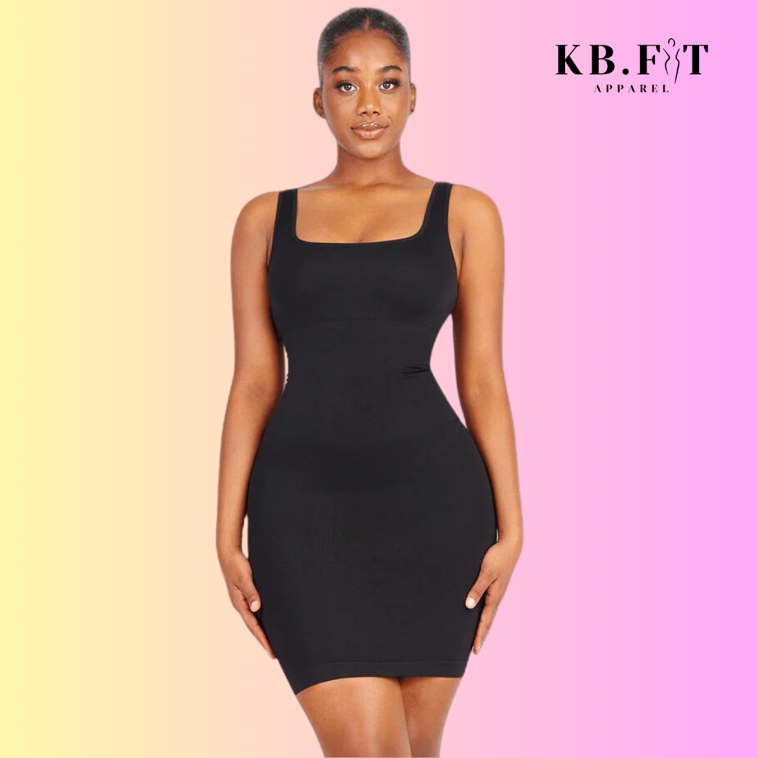 Square-neck Shaping Mini Dress