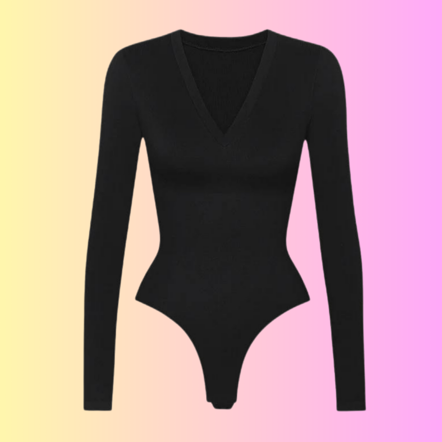 Basic Long-sleeve V neck Shaping Bodysuit