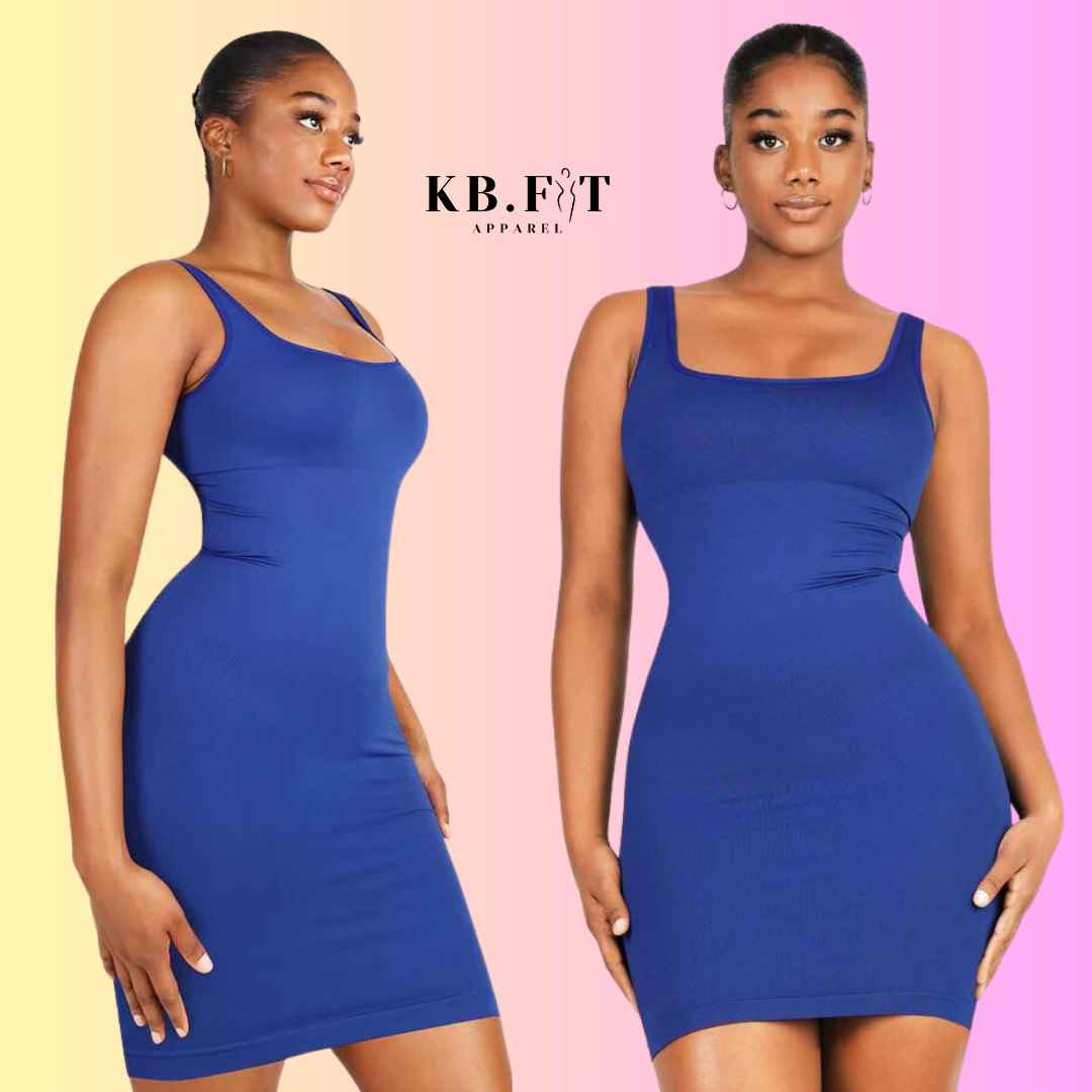 Square-neck Shaping Mini Dress