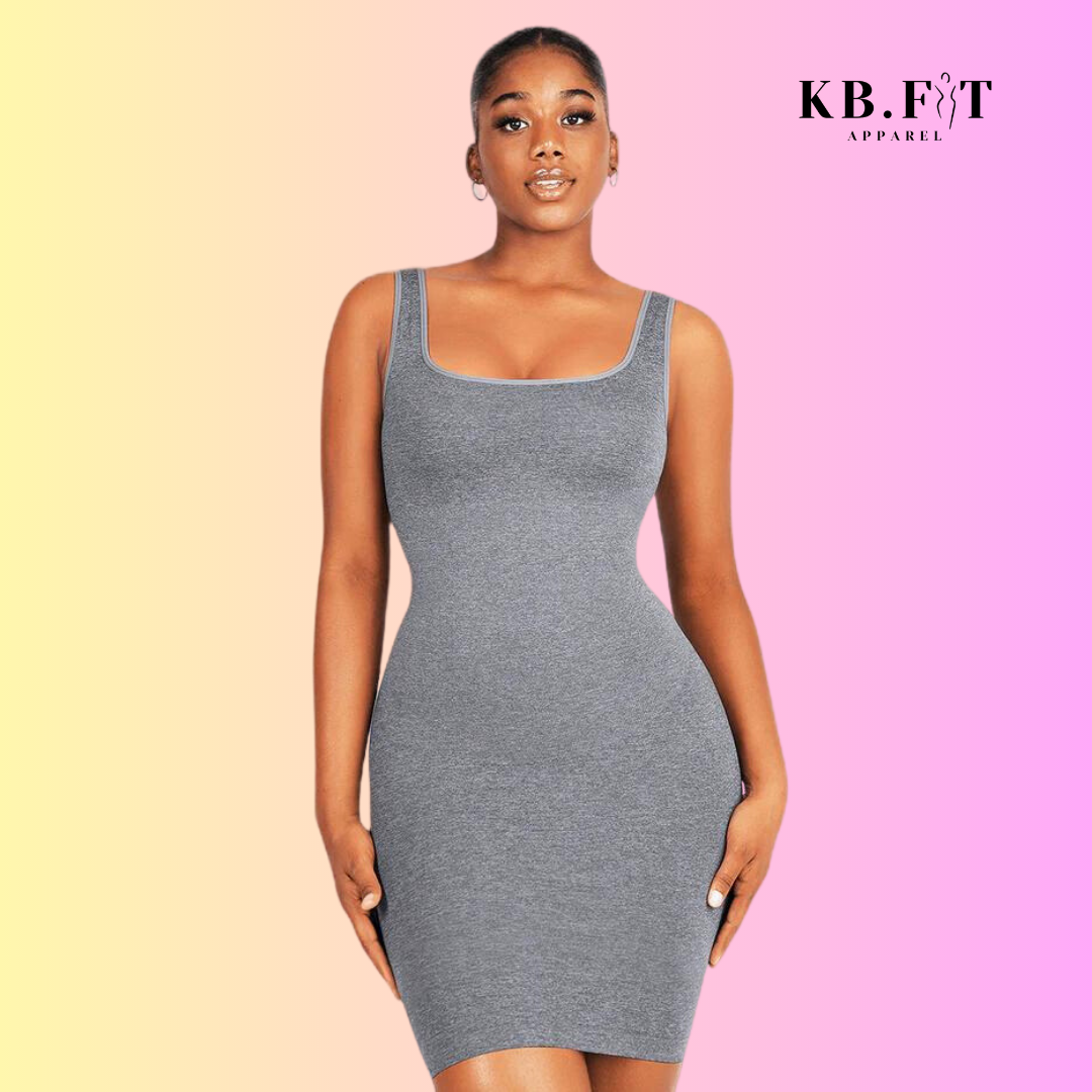 Square-neck Shaping Mini Dress