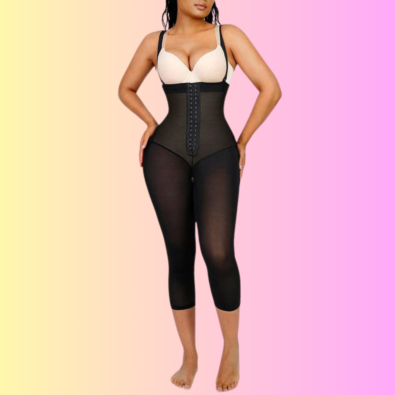 Latex Open Bust Tummy Control Shapewear