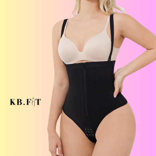Zip Compression Shapewear Thong w/ removable straps